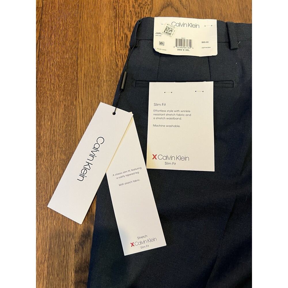 Man's Pants Calvin Klein Mens Jerome Slim Fit Dress Pant 30 X 30 - Picture 3 of 4